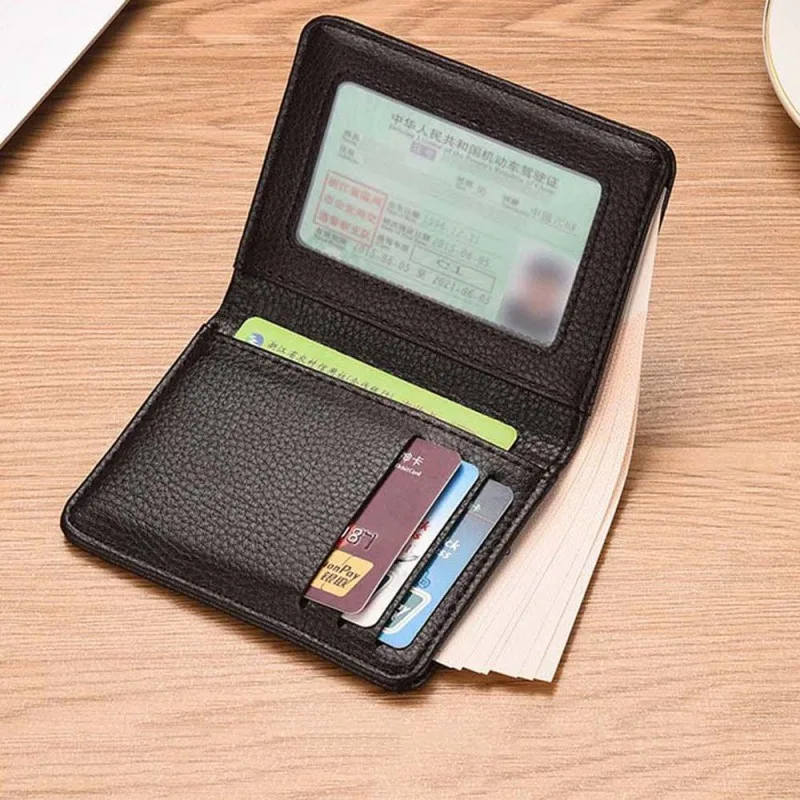 Ultra Thin Men's Vertical PU Leather Wallet With Card Holder Multifunctional Leather Case for Cards and Driver's License Purse