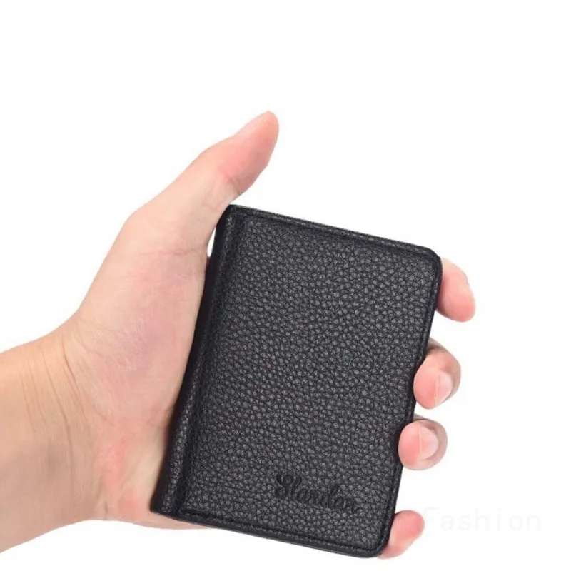 Ultra Thin Men's Vertical PU Leather Wallet With Card Holder Multifunctional Leather Case for Cards and Driver's License Purse