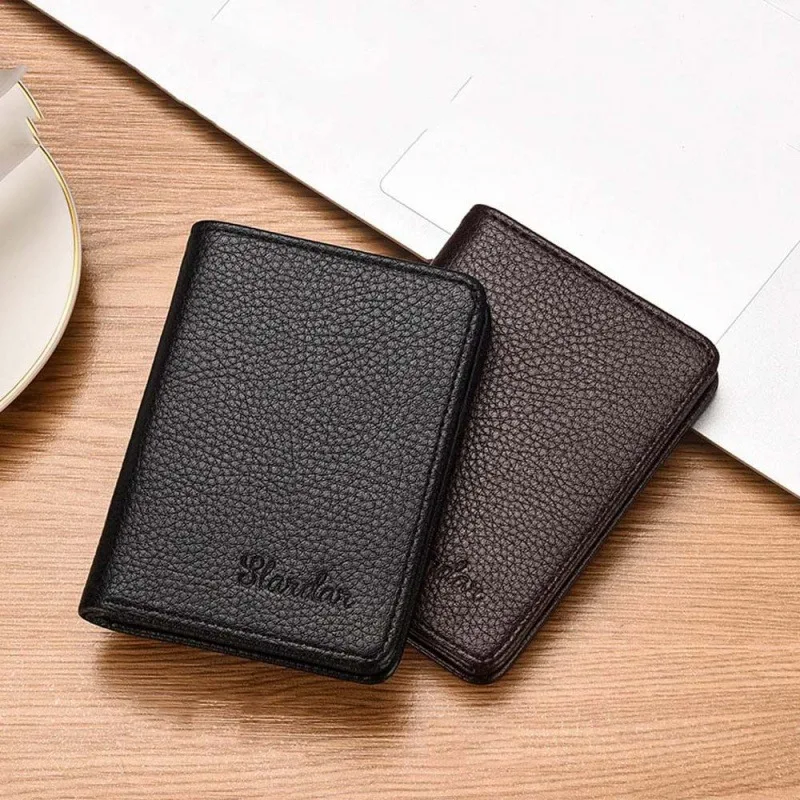 Ultra Thin Men's Vertical PU Leather Wallet With Card Holder Multifunctional Leather Case for Cards and Driver's License Purse