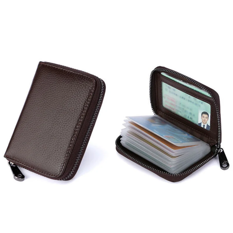 20 Detents Cards Holders PU Business Bank Credit Bus ID Card Holder Cover Coin Pouch Anti Demagnetization Wallets Bag Organizer
