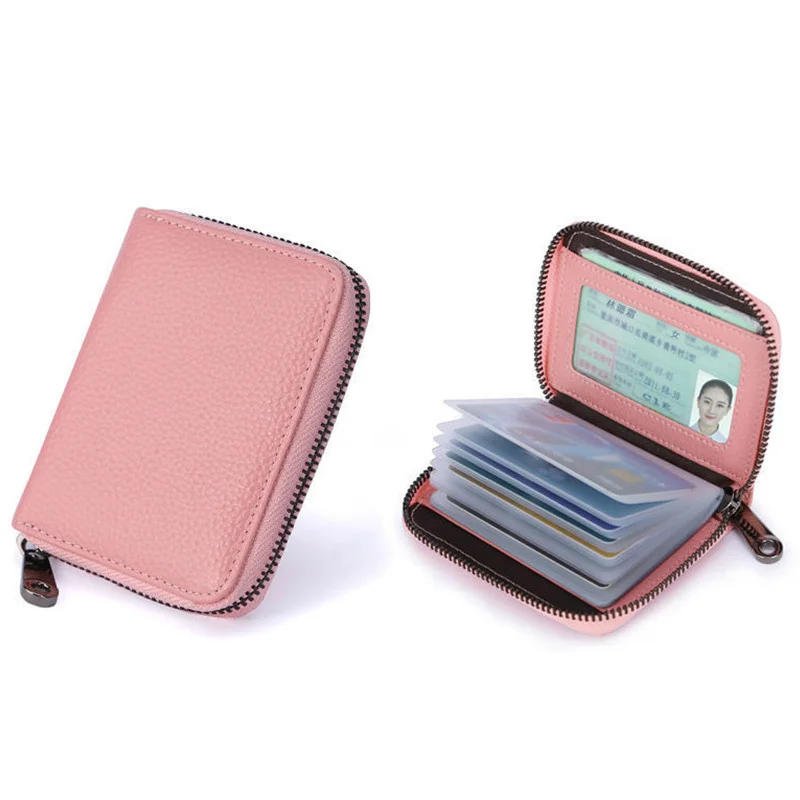 20 Detents Cards Holders PU Business Bank Credit Bus ID Card Holder Cover Coin Pouch Anti Demagnetization Wallets Bag Organizer