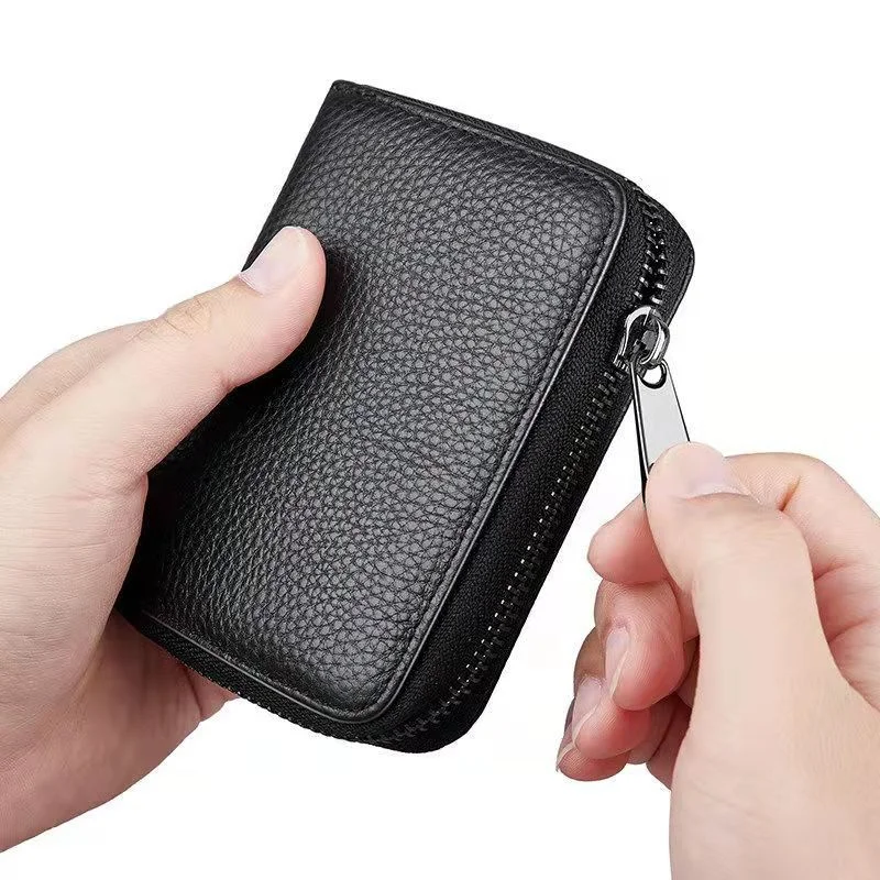 20 Detents Cards Holders PU Business Bank Credit Bus ID Card Holder Cover Coin Pouch Anti Demagnetization Wallets Bag Organizer