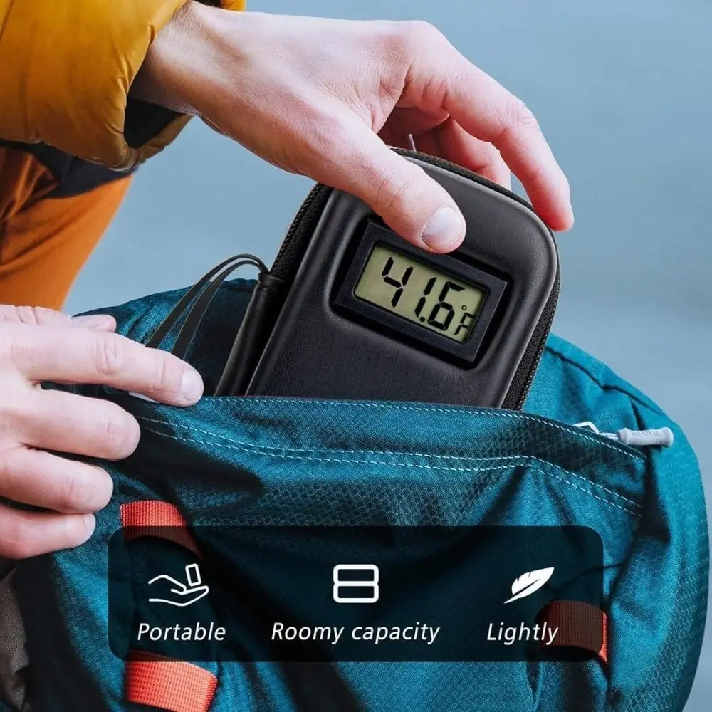 Insulin Cooler Travel Case with Thermometer Display Medicine Organizer Bag Waterproof Insulin Cooling Bag for Diabetics