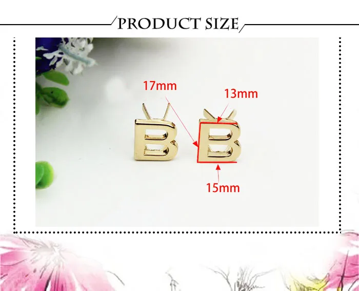 5Pcs DIY English 26 Letter Metal Rivets Claw Studs For Bags Clothes Hats Leather Decor Alphabets Claw Rivet Handmade Crafts