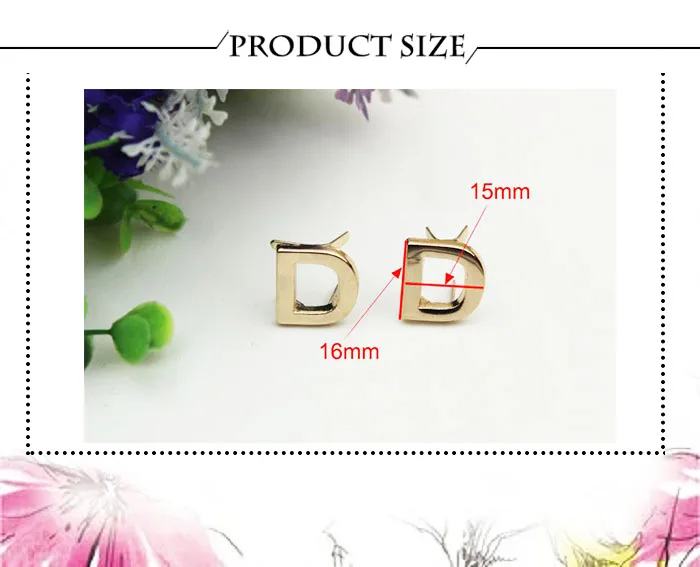 5Pcs DIY English 26 Letter Metal Rivets Claw Studs For Bags Clothes Hats Leather Decor Alphabets Claw Rivet Handmade Crafts