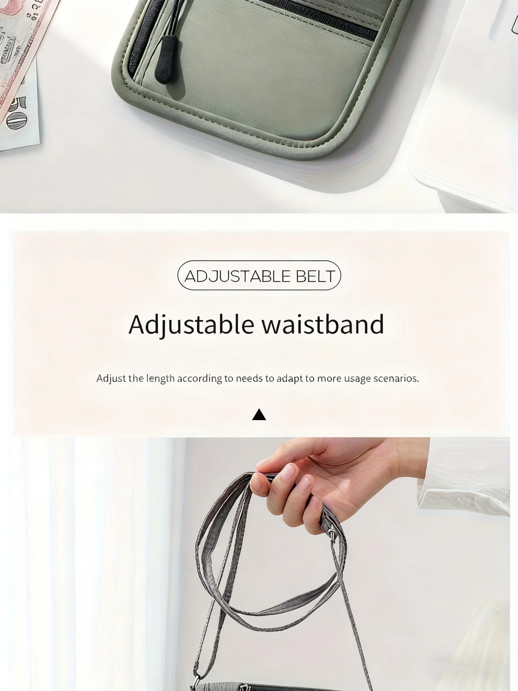 Personal Neck Wallet RFID Blocking Travel Passport Holder Hidden Neck Pouch Super Lightweight Organizer with Adjustable Strap