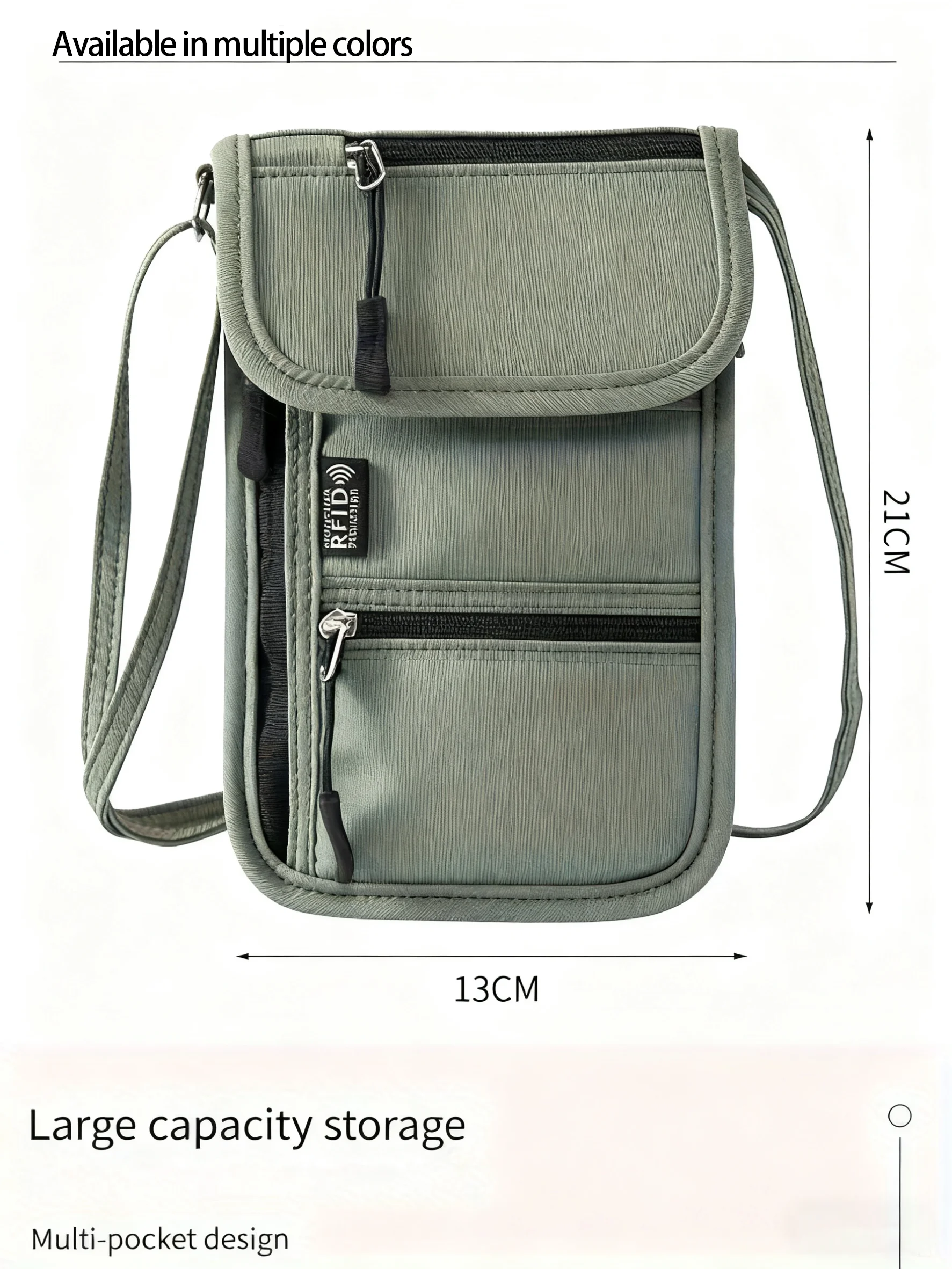 Personal Neck Wallet RFID Blocking Travel Passport Holder Hidden Neck Pouch Super Lightweight Organizer with Adjustable Strap