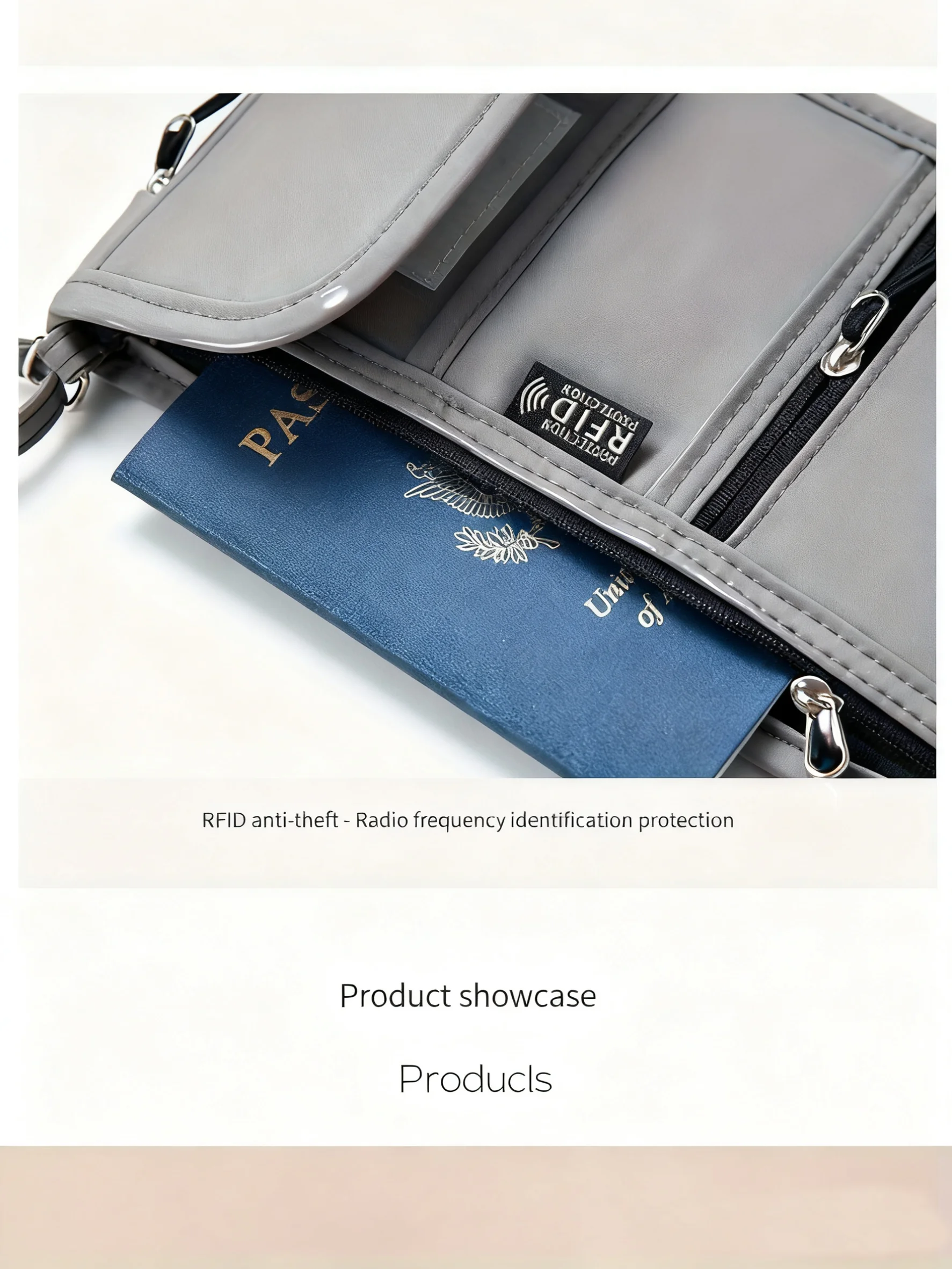 Personal Neck Wallet RFID Blocking Travel Passport Holder Hidden Neck Pouch Super Lightweight Organizer with Adjustable Strap