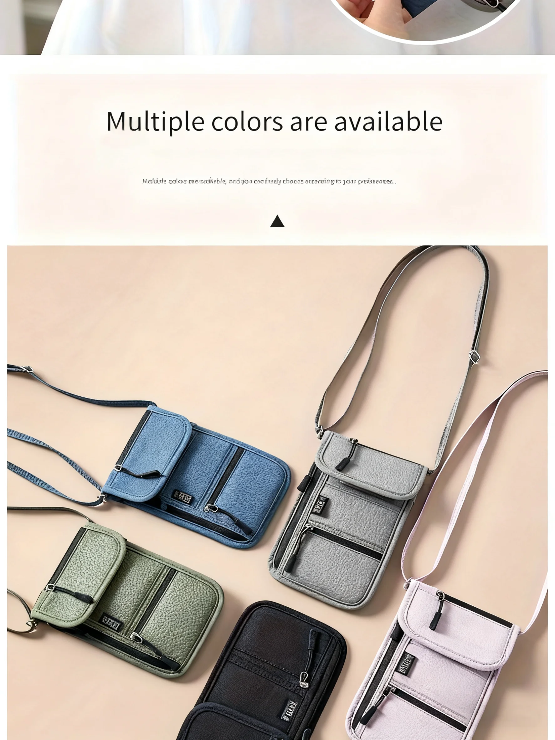 Personal Neck Wallet RFID Blocking Travel Passport Holder Hidden Neck Pouch Super Lightweight Organizer with Adjustable Strap