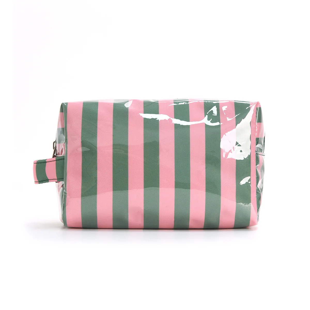 Stylish Pink Strip Makeup Bag Portable Travel Large Capacity Lipstick Storage Bag Handbag Cosmetic Bag Toiletry Bags Girls Gifts