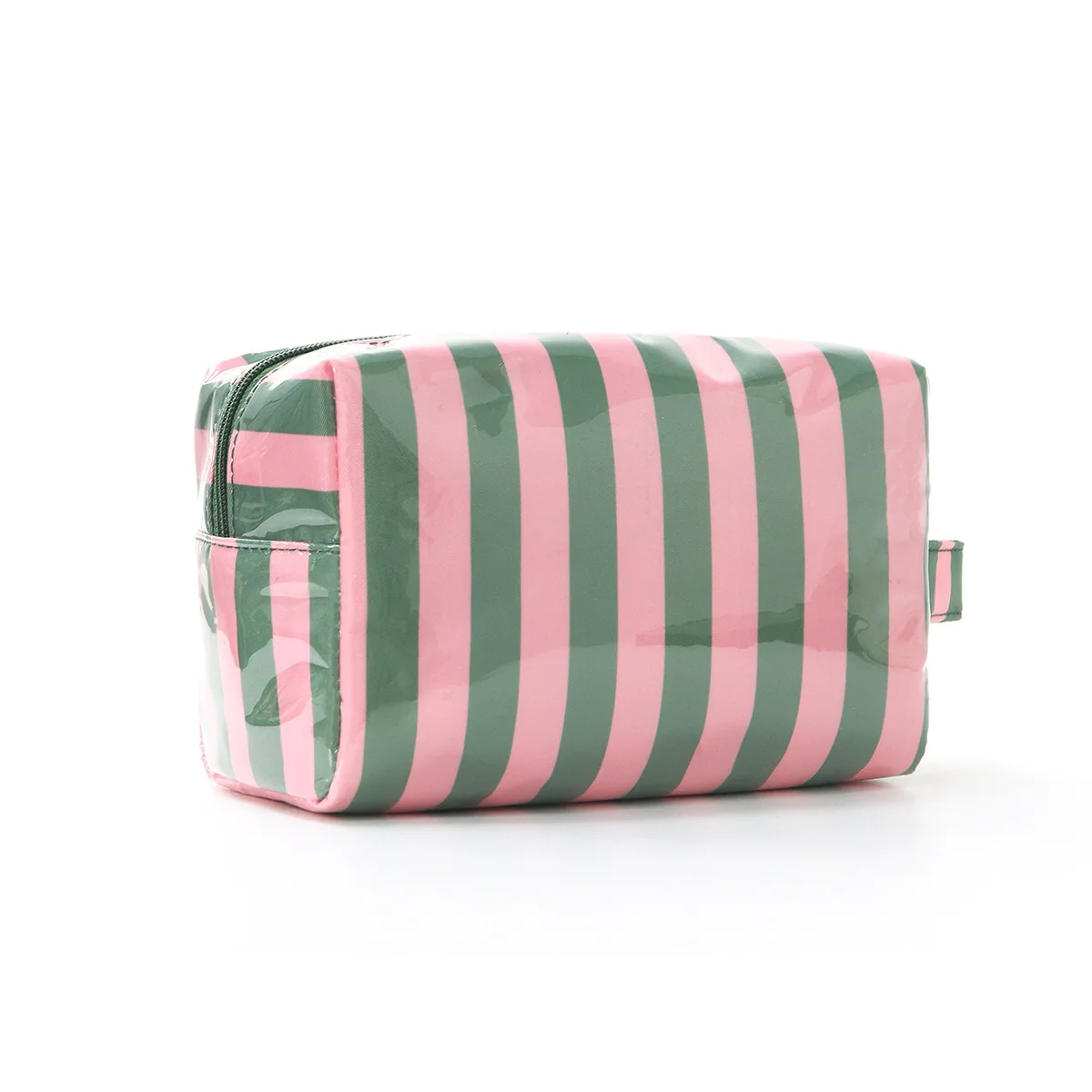 Stylish Pink Strip Makeup Bag Portable Travel Large Capacity Lipstick Storage Bag Handbag Cosmetic Bag Toiletry Bags Girls Gifts