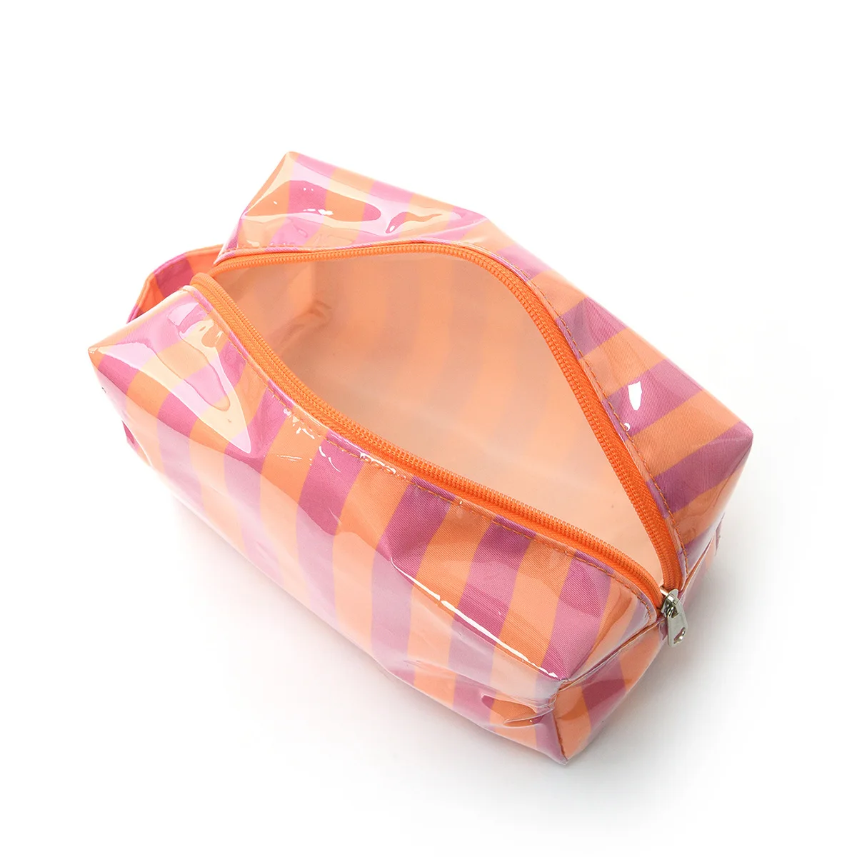 Stylish Pink Strip Makeup Bag Portable Travel Large Capacity Lipstick Storage Bag Handbag Cosmetic Bag Toiletry Bags Girls Gifts