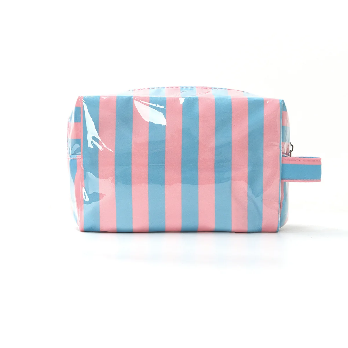 Stylish Pink Strip Makeup Bag Portable Travel Large Capacity Lipstick Storage Bag Handbag Cosmetic Bag Toiletry Bags Girls Gifts