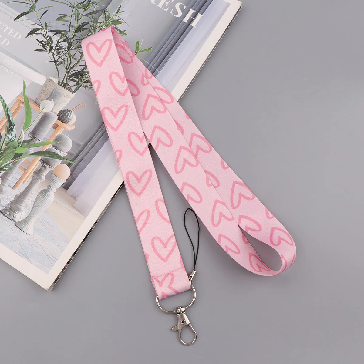 Colorful Heart ID Badge Holder Lanyards Minimalist Style Door Card Case Hanging Rope Neck Strap Keychain Business Card Gift