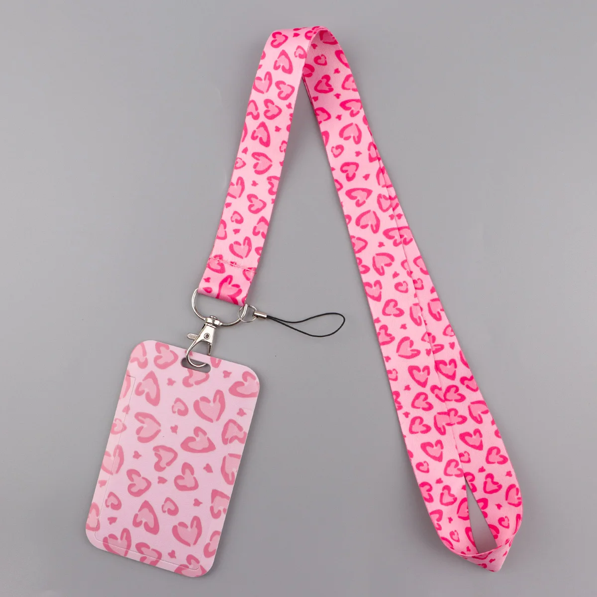 Colorful Heart ID Badge Holder Lanyards Minimalist Style Door Card Case Hanging Rope Neck Strap Keychain Business Card Gift