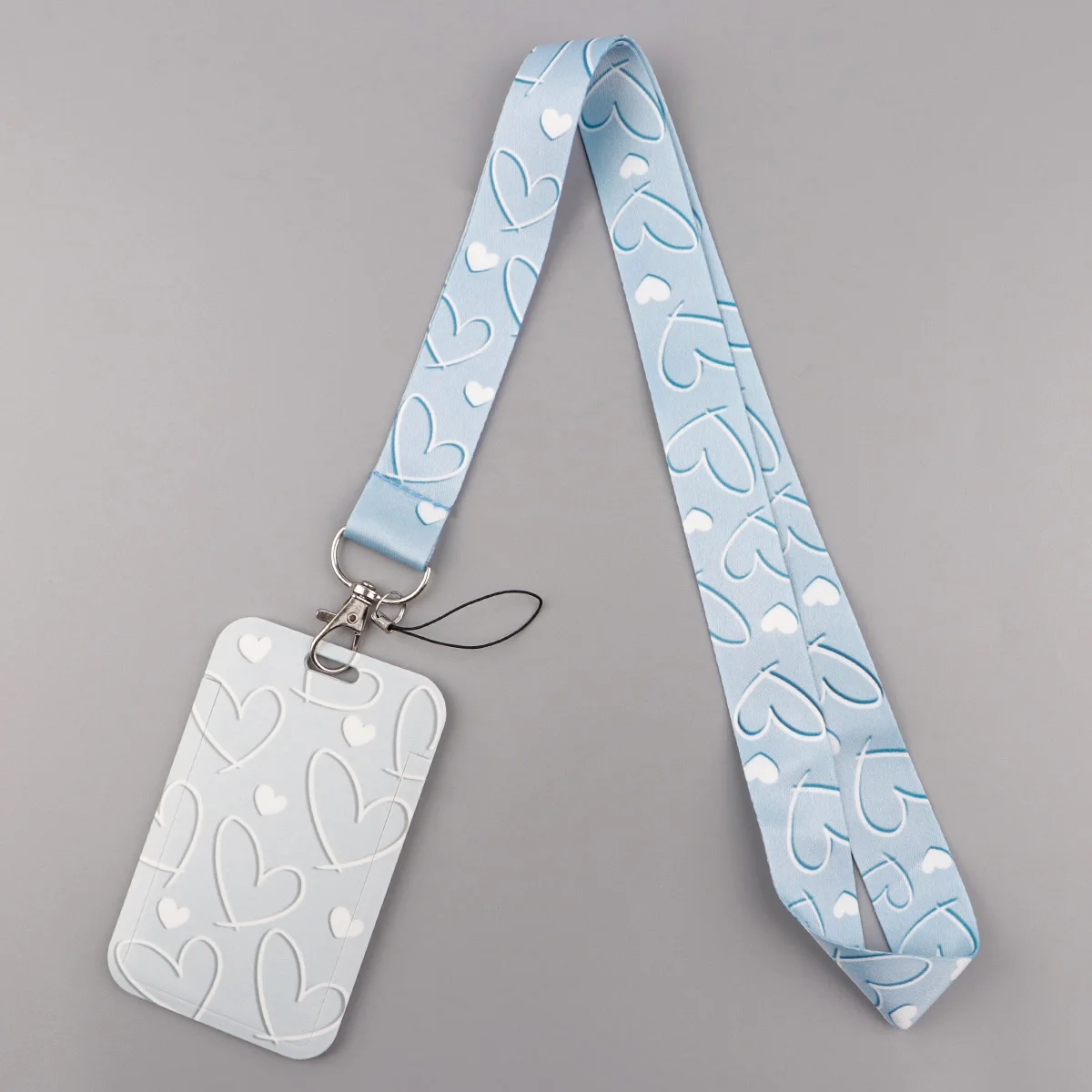 Colorful Heart ID Badge Holder Lanyards Minimalist Style Door Card Case Hanging Rope Neck Strap Keychain Business Card Gift