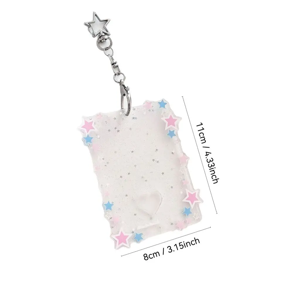 New 3 inch Photocard Holder Acrylic Mini Idol Photo Holder Sparkling Stars Gift Keychains