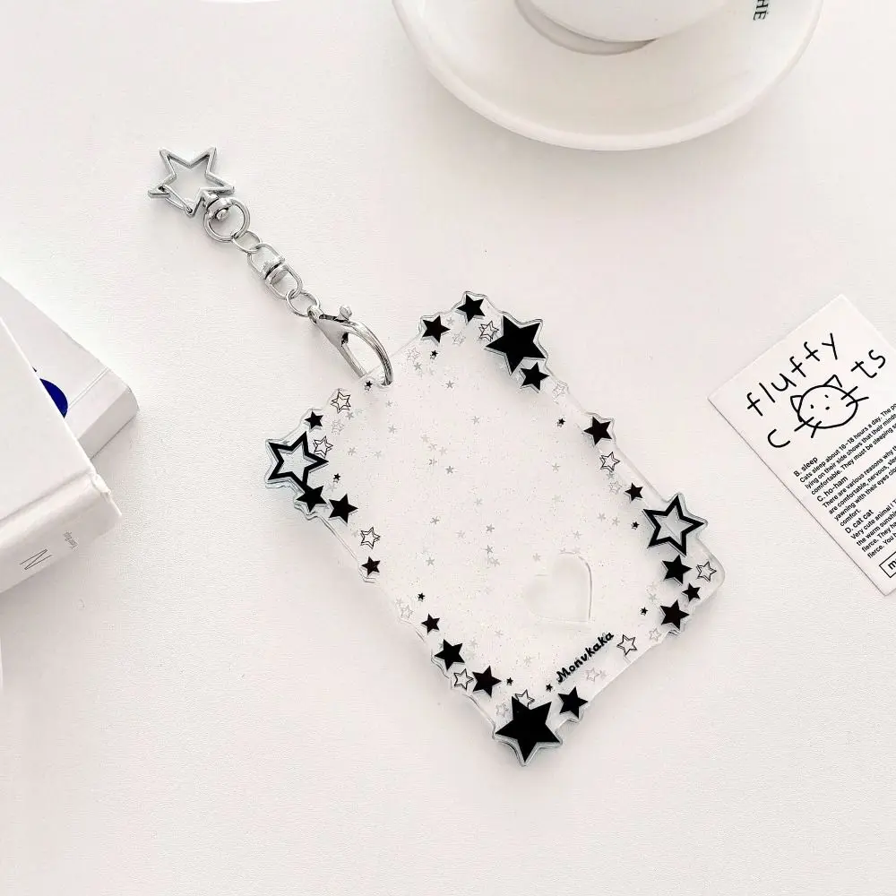 New 3 inch Photocard Holder Acrylic Mini Idol Photo Holder Sparkling Stars Gift Keychains