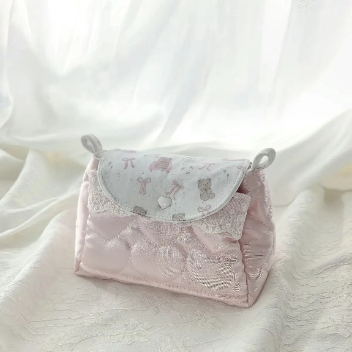 Cute Little Bear Soft Coin Wallet Ins Style High-Value Three-Layer Storage Bag Decorative Bag Earphones Bag Key Pouch for Woman