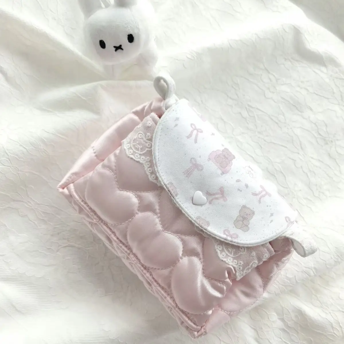 Cute Little Bear Soft Coin Wallet Ins Style High-Value Three-Layer Storage Bag Decorative Bag Earphones Bag Key Pouch for Woman