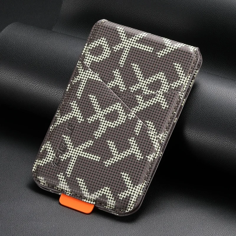 Luxury Camo Pattern Faux Leather For MagSafe Card Holder With Stand For iPhone Samsung Series RFID Anti-Skimming Wallet