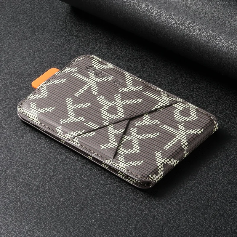 Luxury Camo Pattern Faux Leather For MagSafe Card Holder With Stand For iPhone Samsung Series RFID Anti-Skimming Wallet