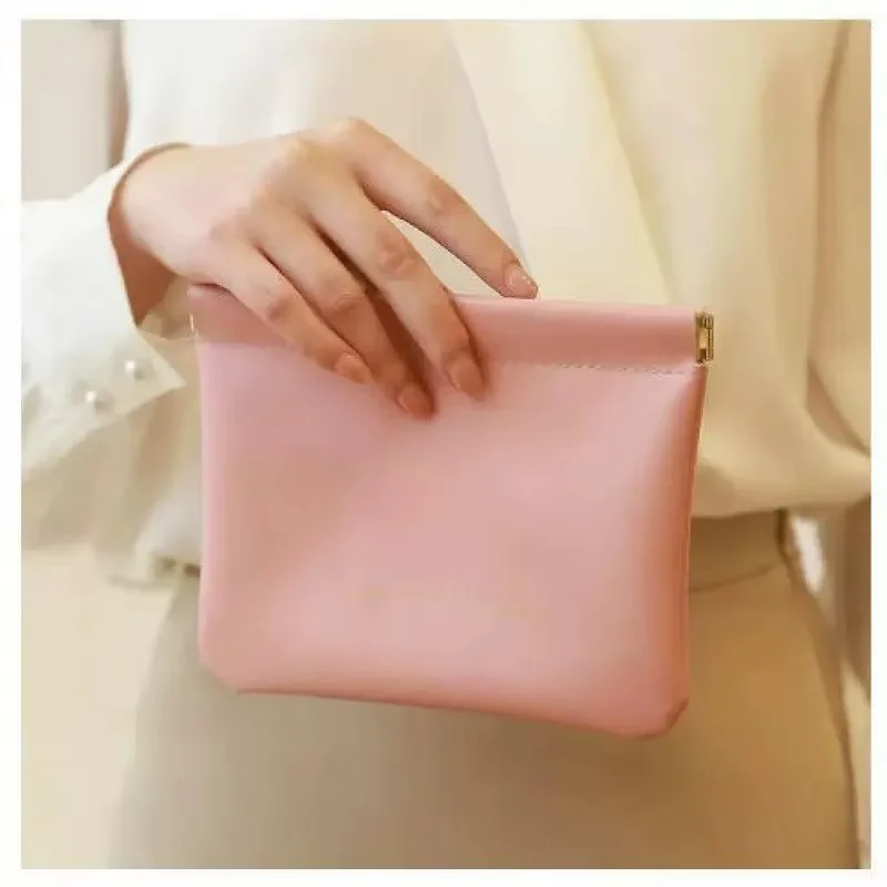Mini Portable Storage Pouch for Headphones, Coins, Lipstick | Auto Close PU Bullet Storage Bag