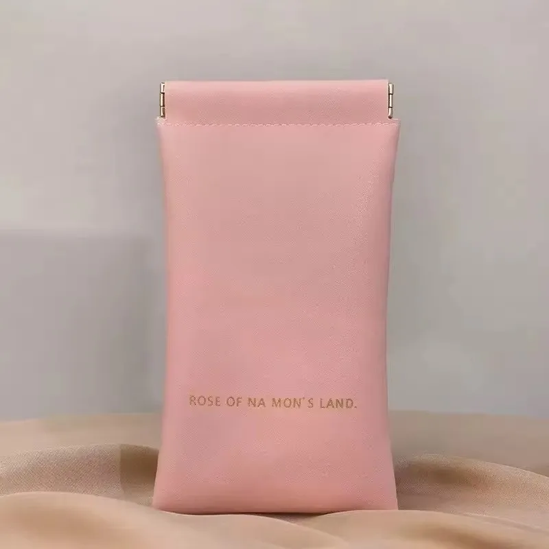 Mini Portable Storage Pouch for Headphones, Coins, Lipstick | Auto Close PU Bullet Storage Bag