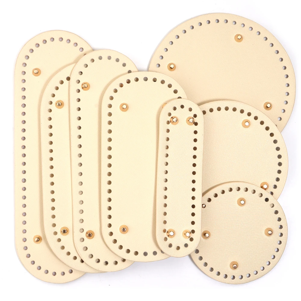 1pc/lot Colorful Long PU Leather Bag Bottom Hand-woven Bag Rivets Baseplate For DIY Handbag Cushion Pad Base Accessories