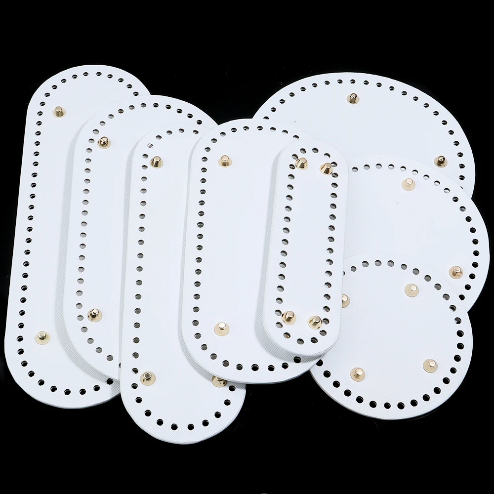 1pc/lot Colorful Long PU Leather Bag Bottom Hand-woven Bag Rivets Baseplate For DIY Handbag Cushion Pad Base Accessories