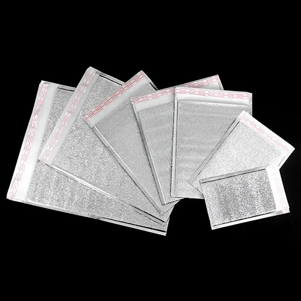 50Pcs/Pack Ice Cold Warm Aluminum Foil Bag Delivery Carrier Drink Storage Insulation Bag with Closure Food Thermal Cooler Bag