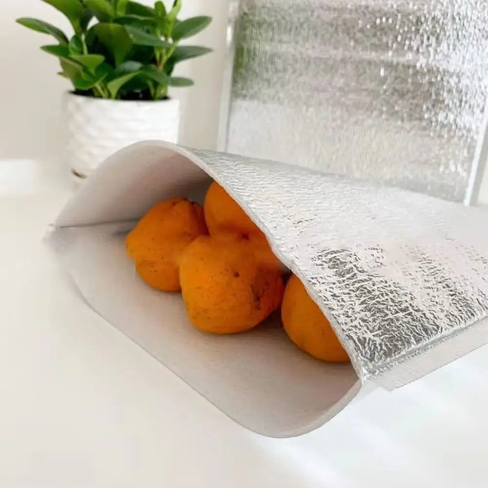 50Pcs/Pack Ice Cold Warm Aluminum Foil Bag Delivery Carrier Drink Storage Insulation Bag with Closure Food Thermal Cooler Bag