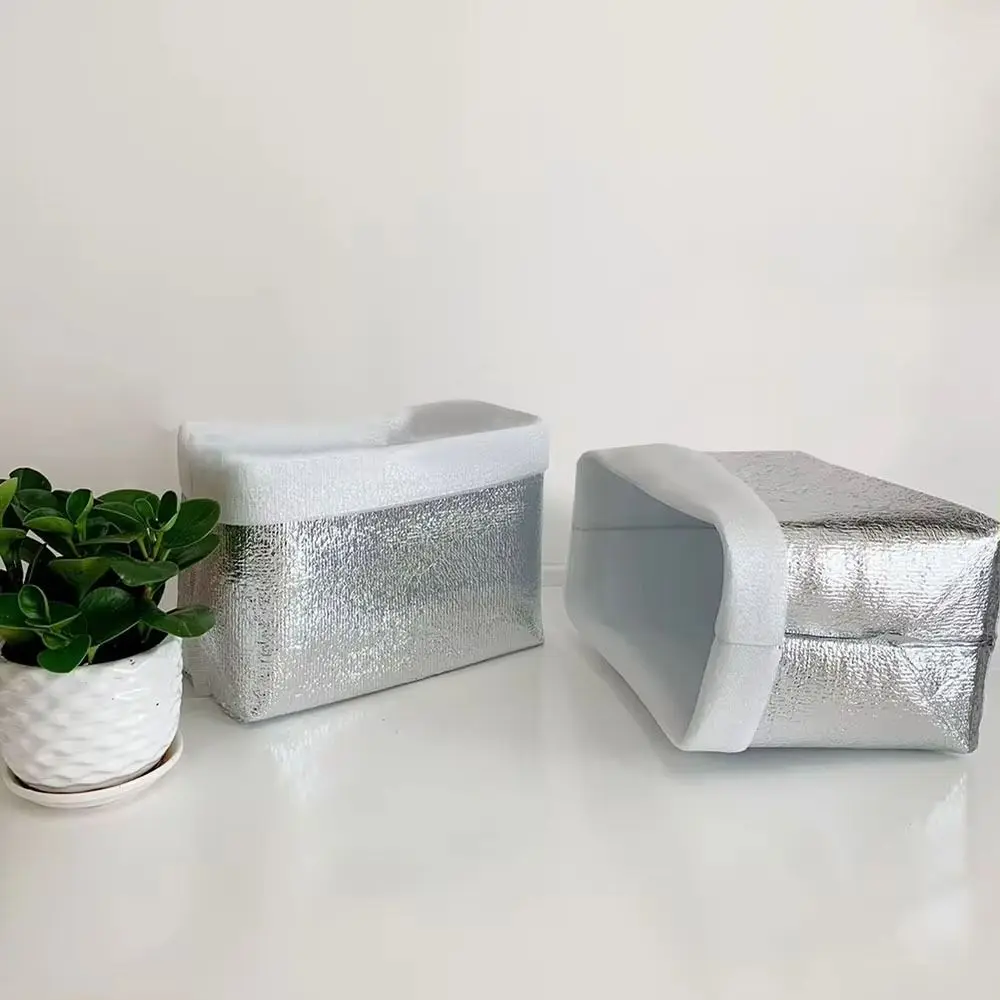50Pcs/Pack Ice Cold Warm Aluminum Foil Bag Delivery Carrier Drink Storage Insulation Bag with Closure Food Thermal Cooler Bag