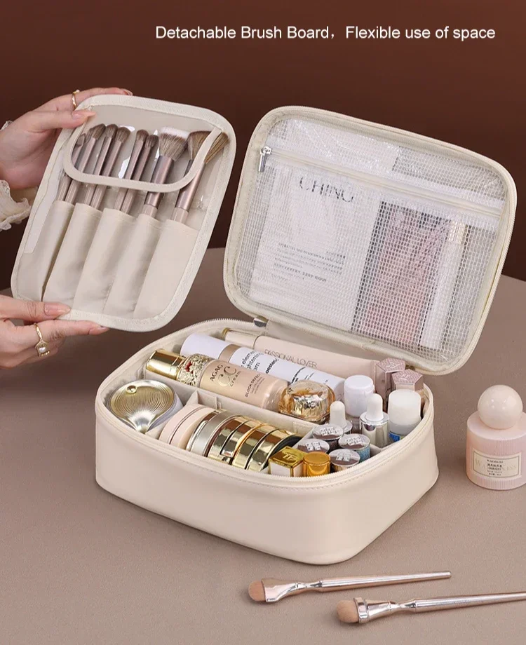 Women's Cosmetic Bag Makeup Bag Double Layer Large Capacity Luxury Cosmetics Organizer Travel Essentials Women's Cosmetic Bag