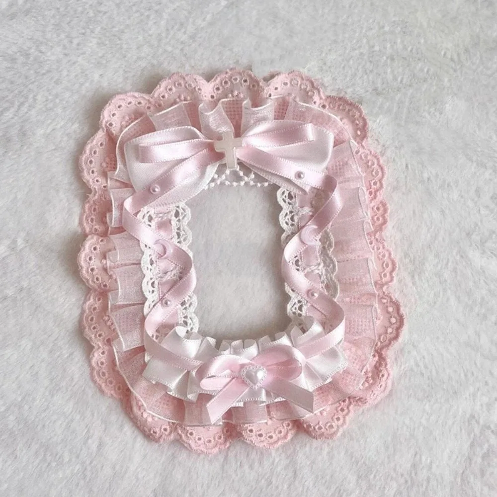 New High Quality Kawaii DIY Card Holder with Ribbon Lolita Lace Photocard Case Idol Display Anime Photo Protector Case Card