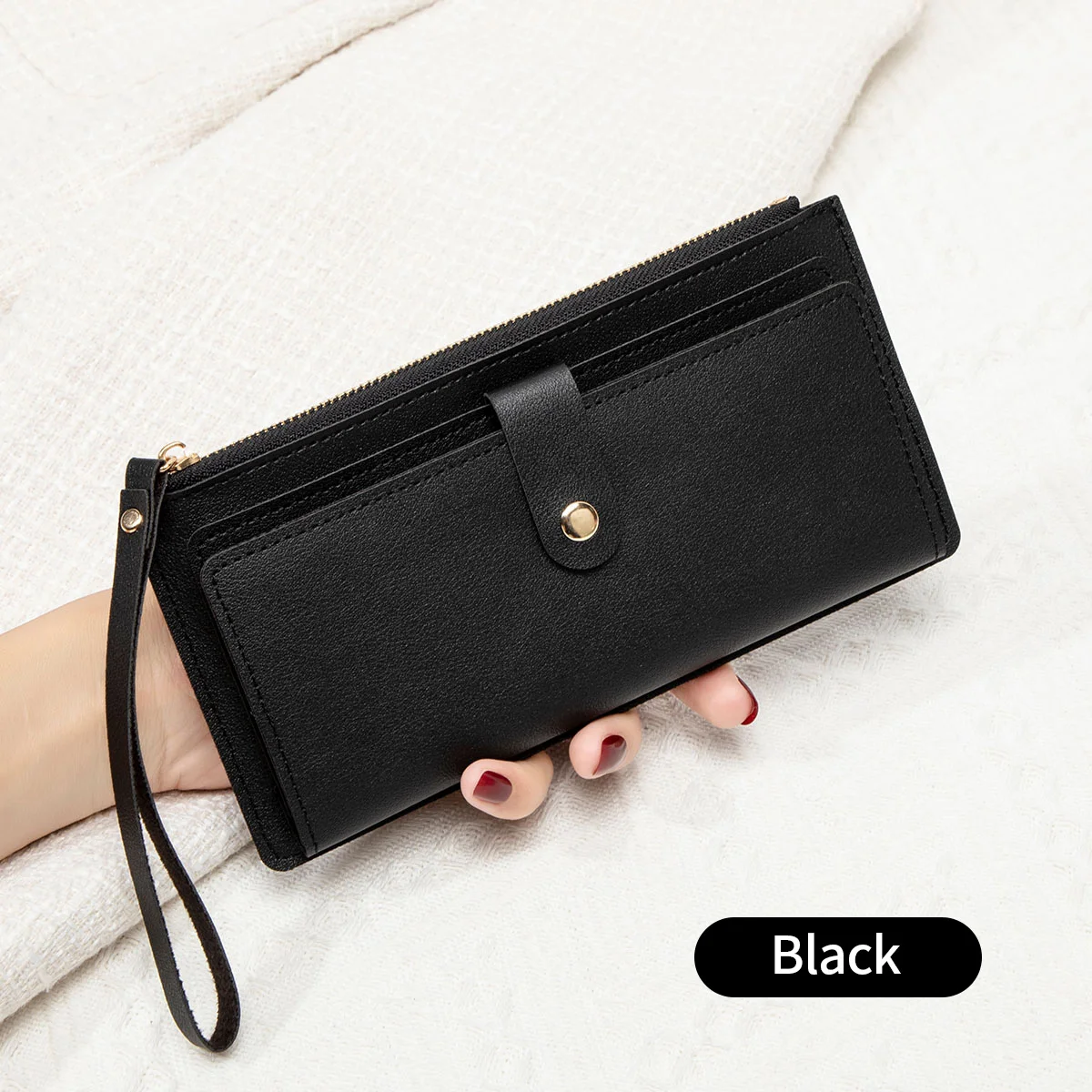 Ultra Thin Mini PU Leather Coin Purse Simple Women's Long Card Bag Multifunctional Handheld Credit Card Holder Women's Wallet