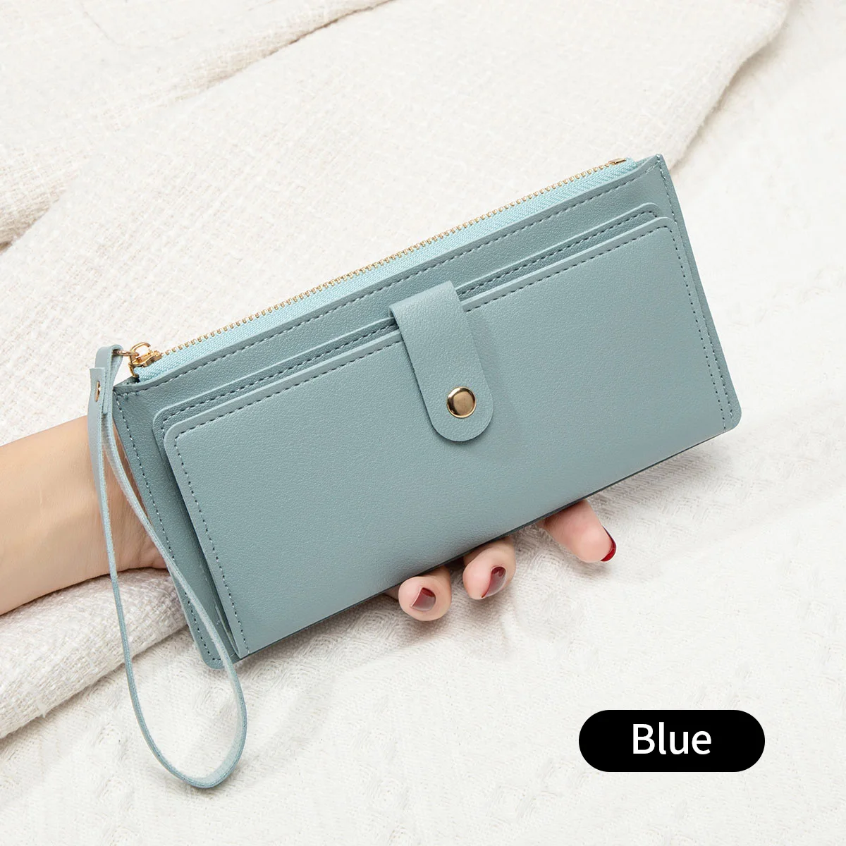 Ultra Thin Mini PU Leather Coin Purse Simple Women's Long Card Bag Multifunctional Handheld Credit Card Holder Women's Wallet