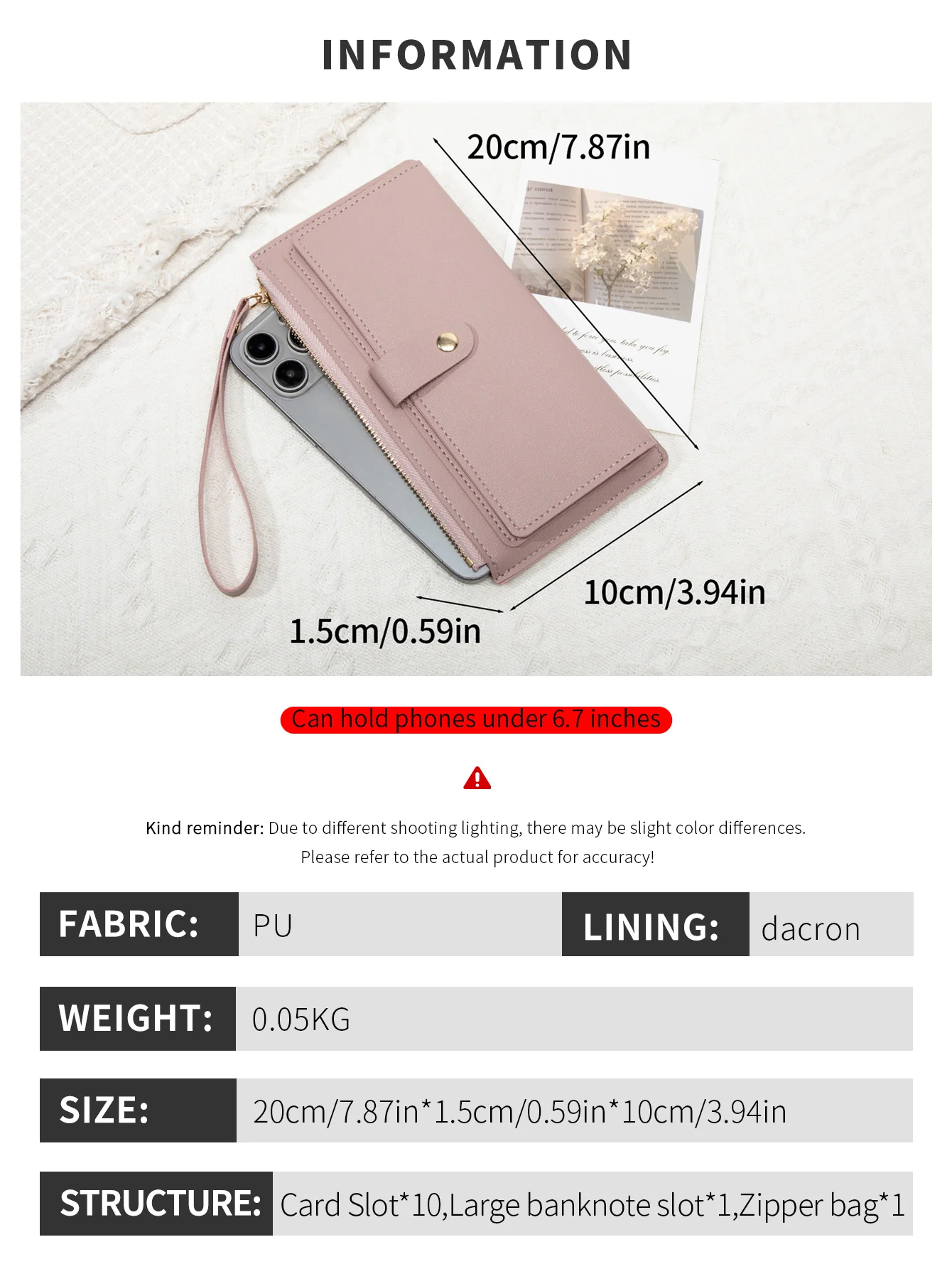 Ultra Thin Mini PU Leather Coin Purse Simple Women's Long Card Bag Multifunctional Handheld Credit Card Holder Women's Wallet