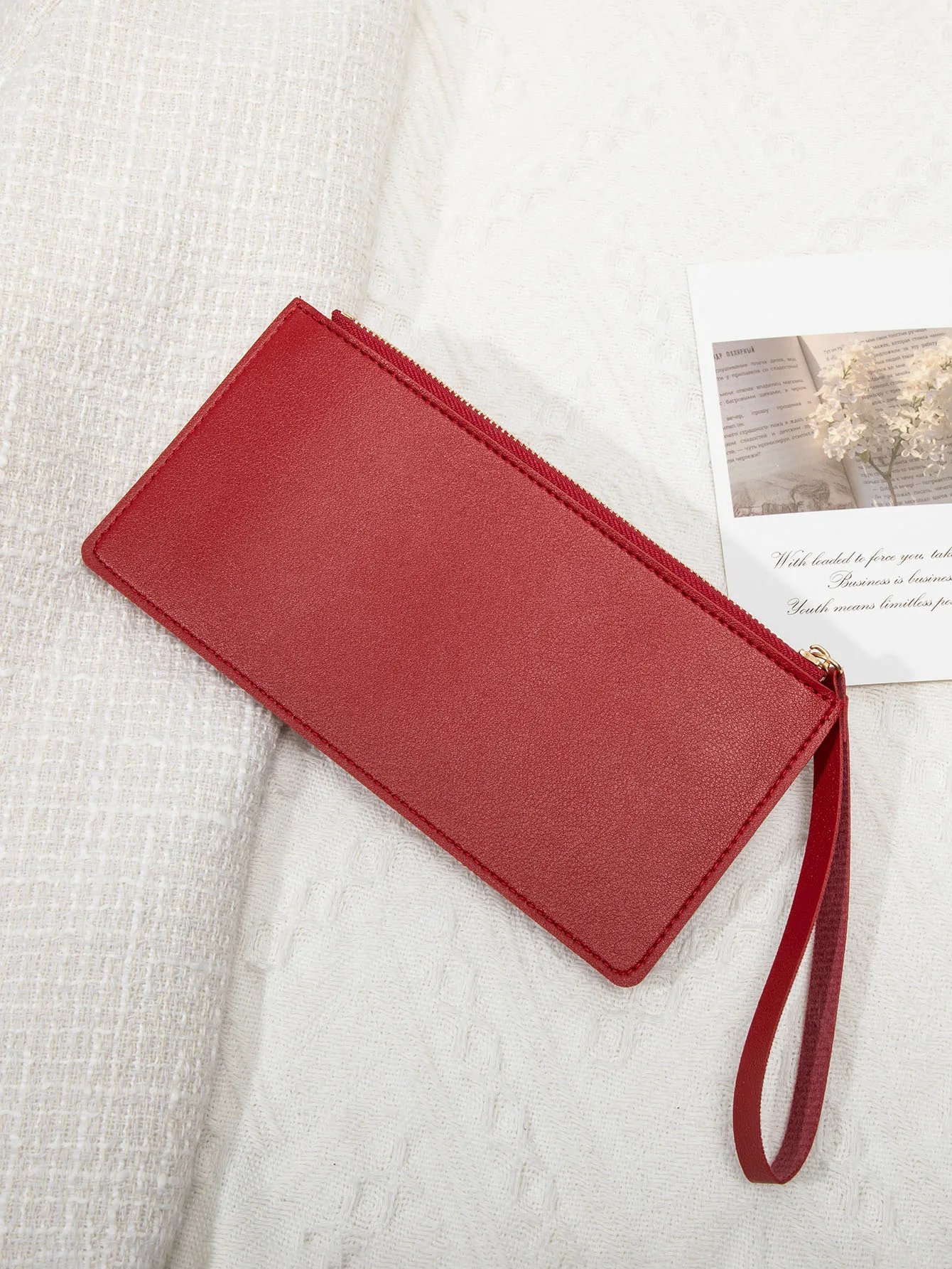 Ultra Thin Mini PU Leather Coin Purse Simple Women's Long Card Bag Multifunctional Handheld Credit Card Holder Women's Wallet