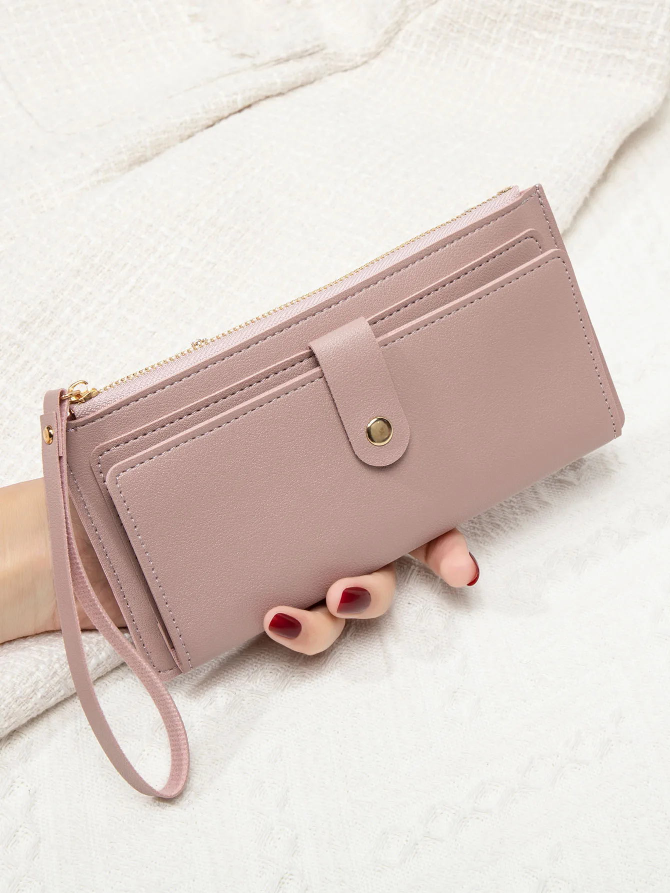 Ultra Thin Mini PU Leather Coin Purse Simple Women's Long Card Bag Multifunctional Handheld Credit Card Holder Women's Wallet