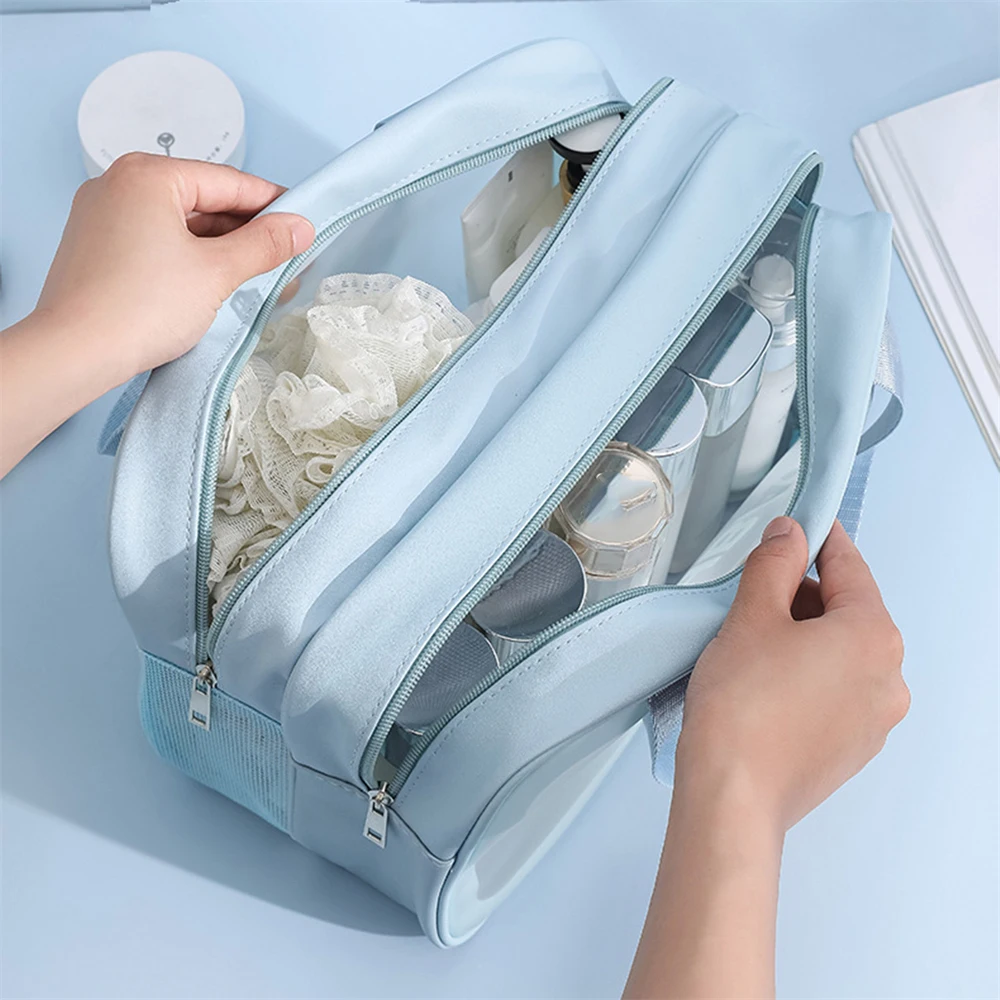 Two Layers Wet-Dry Separation Makeup Bag Portable Toiletry Bag Travel Large Capacity Storage Bag Fitness Swimming Essentials