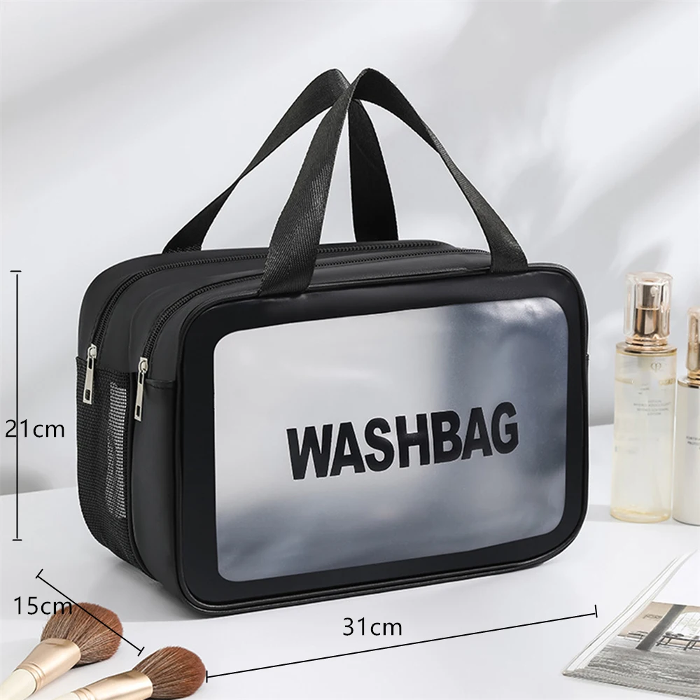 Two Layers Wet-Dry Separation Makeup Bag Portable Toiletry Bag Travel Large Capacity Storage Bag Fitness Swimming Essentials
