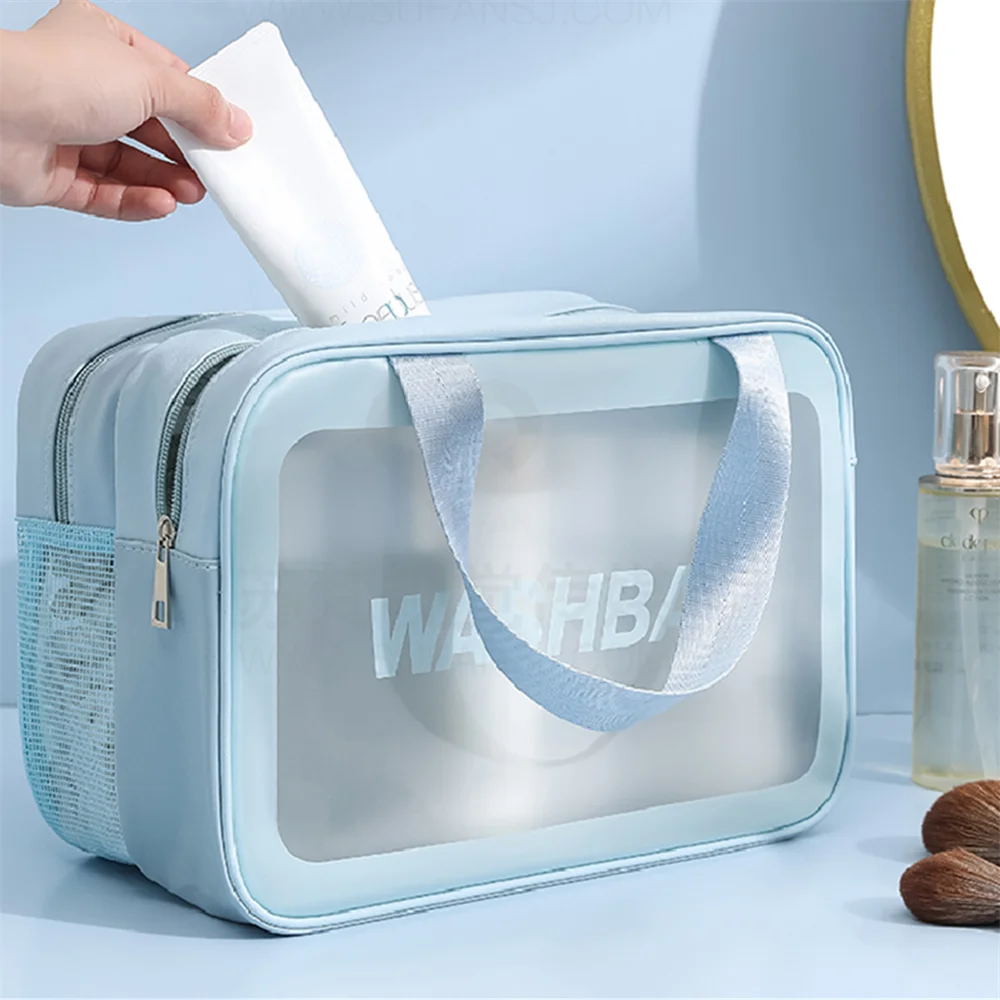 Two Layers Wet-Dry Separation Makeup Bag Portable Toiletry Bag Travel Large Capacity Storage Bag Fitness Swimming Essentials