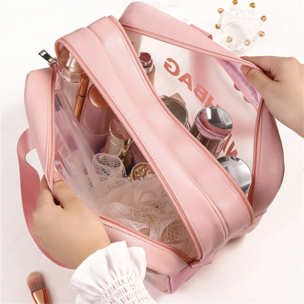 Two Layers Wet-Dry Separation Makeup Bag Portable Toiletry Bag Travel Large Capacity Storage Bag Fitness Swimming Essentials