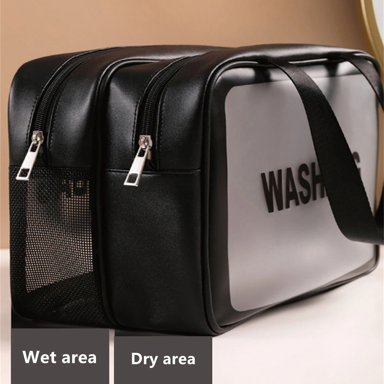 Two Layers Wet-Dry Separation Makeup Bag Portable Toiletry Bag Travel Large Capacity Storage Bag Fitness Swimming Essentials