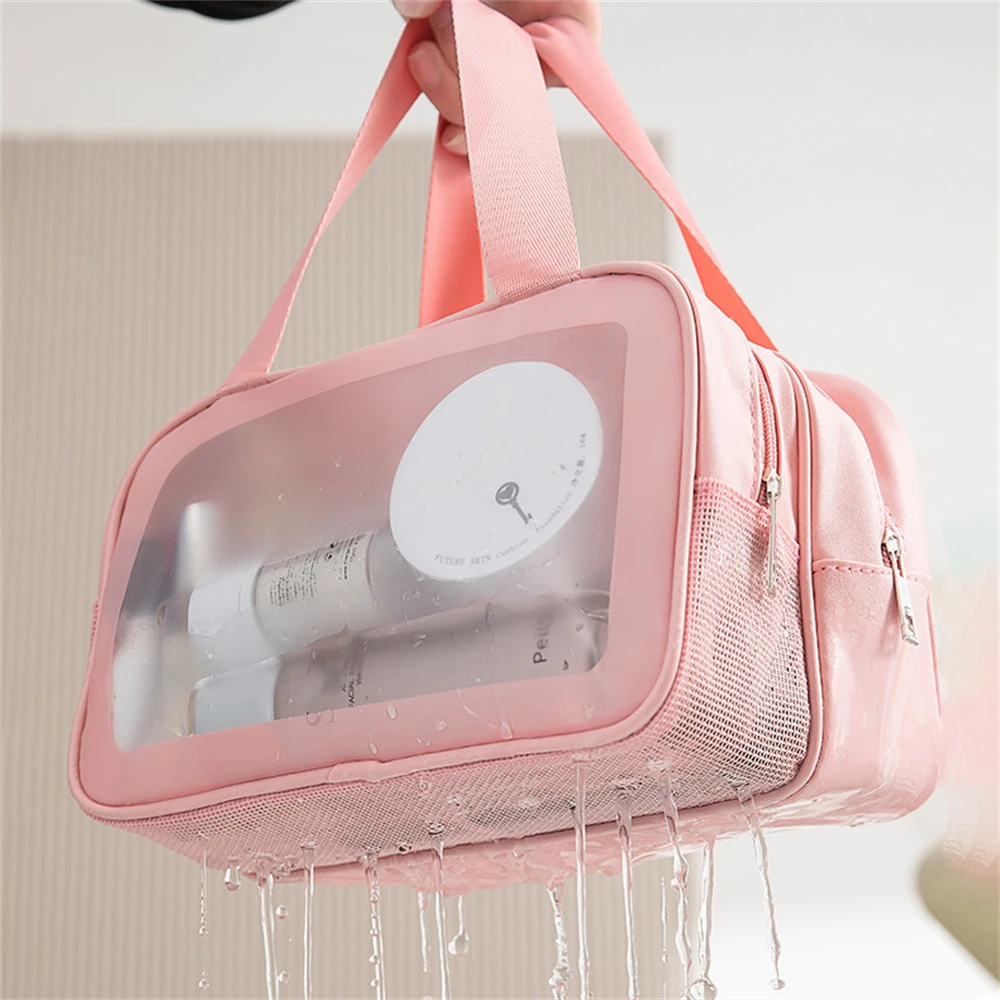 Two Layers Wet-Dry Separation Makeup Bag Portable Toiletry Bag Travel Large Capacity Storage Bag Fitness Swimming Essentials