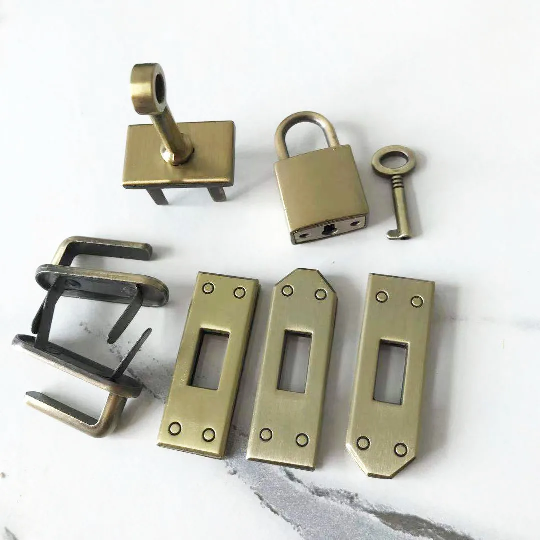 1 Set( 7 pcs) 45mm 4 Colors Metal Bag Lock Hardware Accessories Women's Handbag Swivel Clasp Lock Buckle DIY Part Leather Craft