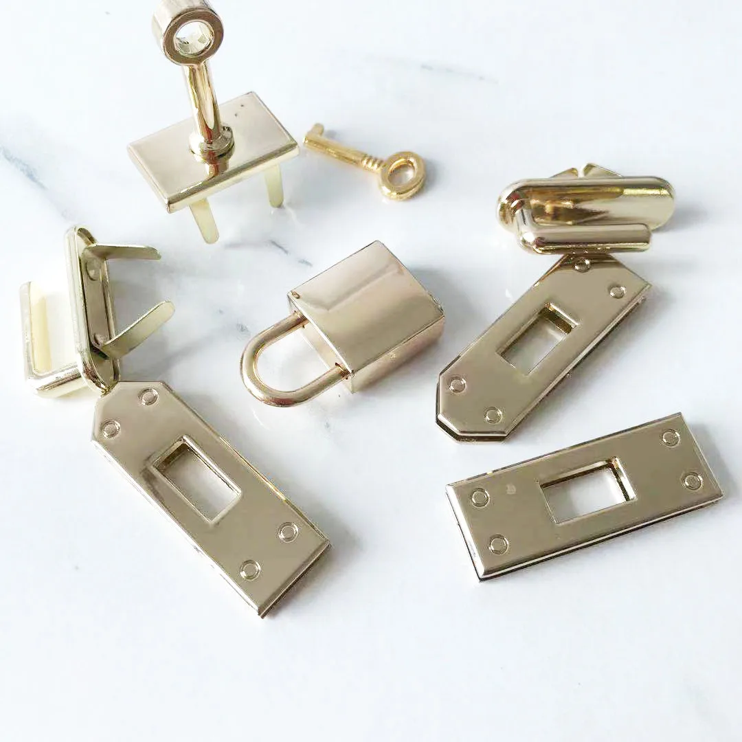 1 Set( 7 pcs) 45mm 4 Colors Metal Bag Lock Hardware Accessories Women's Handbag Swivel Clasp Lock Buckle DIY Part Leather Craft