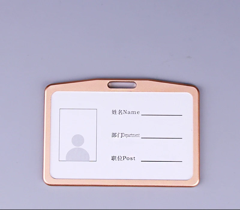 Office Metal Work Identity Badge ID Card Holder Aluminium Alloy Employee Name Cover Business Case Credit Card Holder Wallet