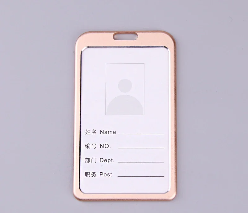 Office Metal Work Identity Badge ID Card Holder Aluminium Alloy Employee Name Cover Business Case Credit Card Holder Wallet